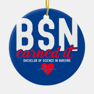 VetenskapsBachelors i Nursing BSN RN har odlat det Julgransprydnad Keramik
