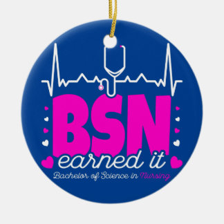 VetenskapsBachelors in Nursing Earned It BSN RN Julgransprydnad Keramik