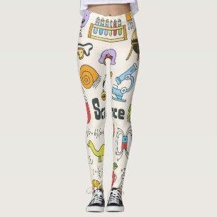 Vetenskapsdockor: Handritad skolgång. Leggings
