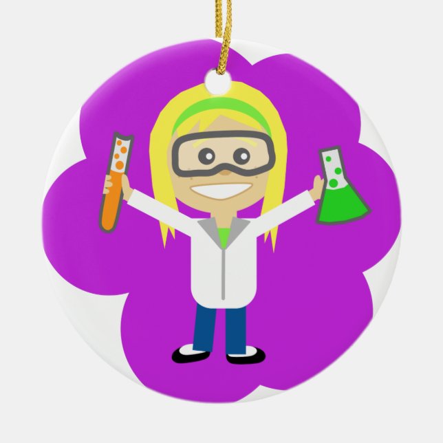 Vetenskapsflicka Julgransprydnad Keramik (Framsidan)