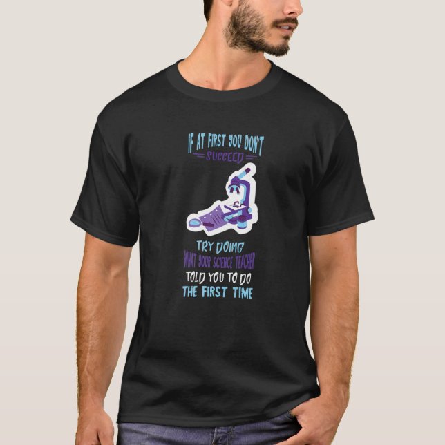 Vetenskapslärare Experiment Microscope Chemistry S T Shirt (Framsida)