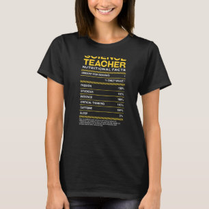 Vetenskapslärare Nutrition Facts Chemistry Lärare T Shirt