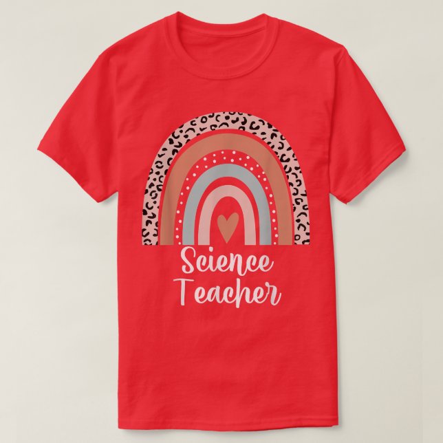 Vetenskapslärare Rainbow Leopard Teaching Älskare T Shirt (Design framsida)