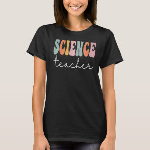 Vetenskapslärare Retro Groovy Women Lycklig Första T Shirt