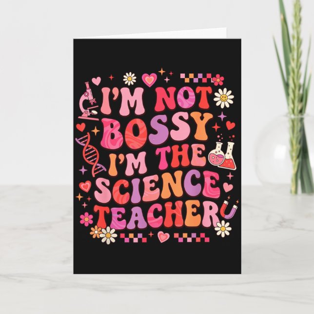 Vetenskapslärare Valentine Retro Groovy Biologi Ch Kort (Framsida)