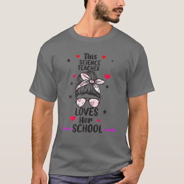 Vetenskapsläraren Kärlek Hennes School Valentine's T Shirt (Framsida)