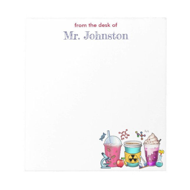 VetenskapslärarPersonlig för avskrivning av kaffe Anteckningsblock (Framsida)