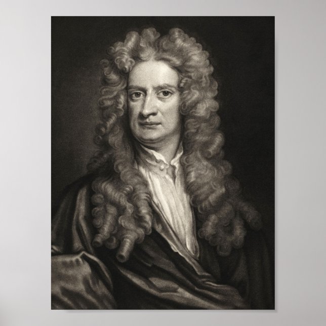 vetenskapsman herr Isaac Newton porträtt Poster (Framsidan)
