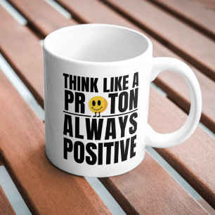 Vetenskapsnervatslärare med positiv protonkemi kaffemugg
