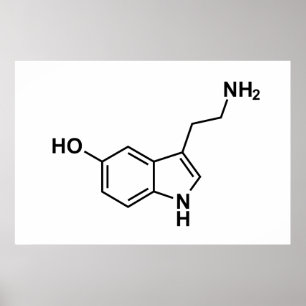 vetenskapssymbol för serotonin-kemiska formel insl poster