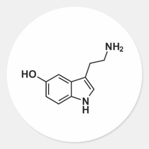 vetenskapssymbol för serotonin-kemiska formel insl runt klistermärke