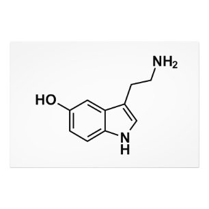 Vetenskapssymbol för serotoninkemisk formel inslag fototryck