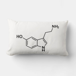 Vetenskapssymbol för serotoninkemisk formel inslag lumbarkudde