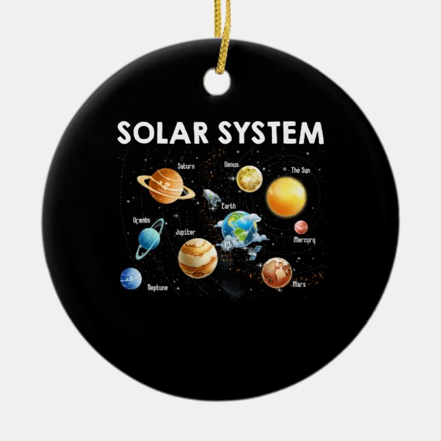 Vetenskapsutrymme i Solar System Planets Science S Julgransprydnad Keramik (Framsidan)