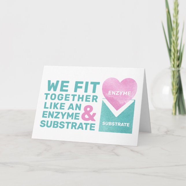 Vetenskapsvalentin Enzym Biologi Lärare nörd Holi Helgkort (Framsida)