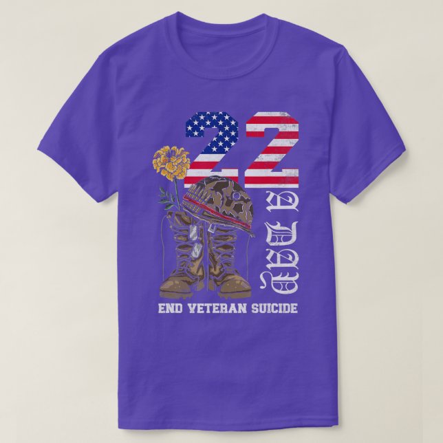 Veteran 22 A Day Take Their Lives End Veteran Suic T Shirt (Design framsida)