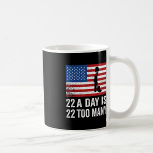 Veteran, 22 dagars suicide Awareness PTSD Veteran Kaffemugg