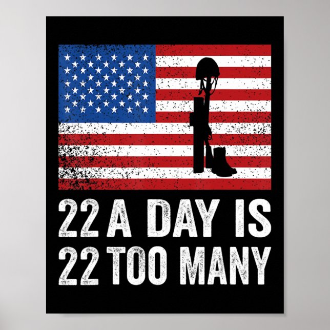 Veteran, 22 dagars suicide Awareness PTSD Veteran  Poster (Framsidan)