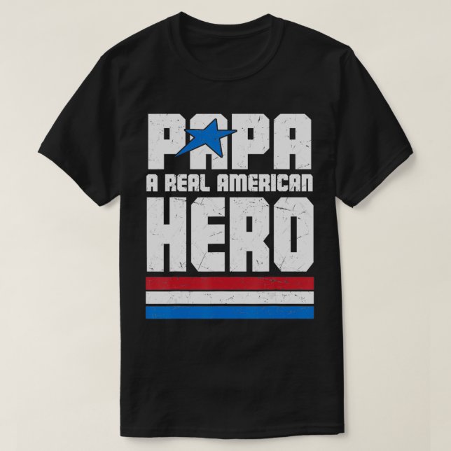 VETERAN 365 Pappa Real American Hero Tee Far Da (Design framsida)