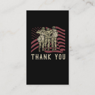 Veteran American Flagga Proud Soldiers Tack Visitkort