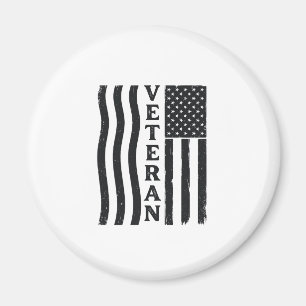 Veteran Amerikansk Flagga Vintage Vektor T-Shirt D Magnet