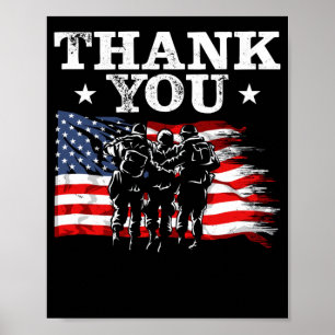 Veteran apprecision US Flagga Patriotic Soldier Poster