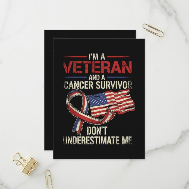 Veteran Canceröverlevande Underskatta Mig Inte Inbjudan Vykort (Fram/Back In Situ)
