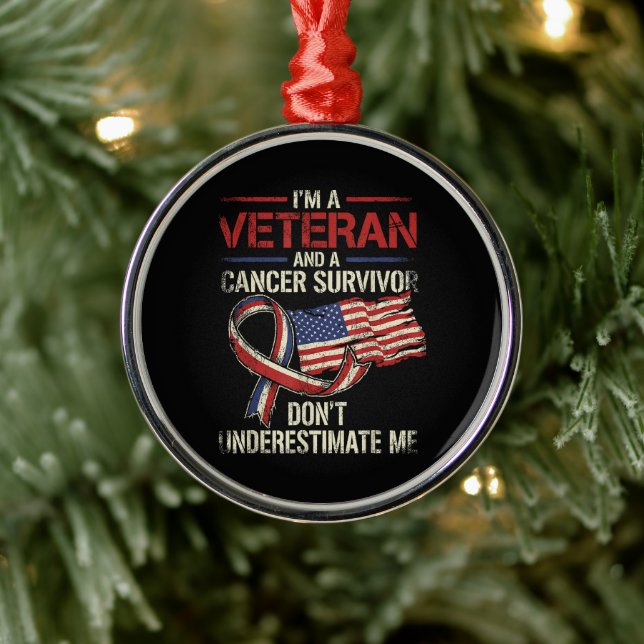 Veteran Canceröverlevande Underskatta Mig Inte Julgransprydnad Metall (Träd)