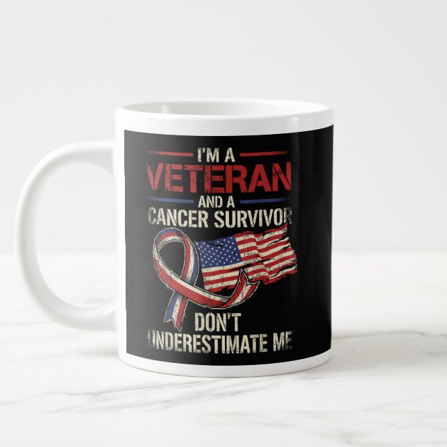 Veteran Canceröverlevande Underskatta Mig Inte Jumbo Mugg (Vänster)