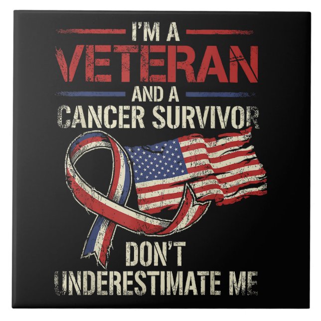 Veteran Canceröverlevande Underskatta Mig Inte Kakelplatta (Framsidan)