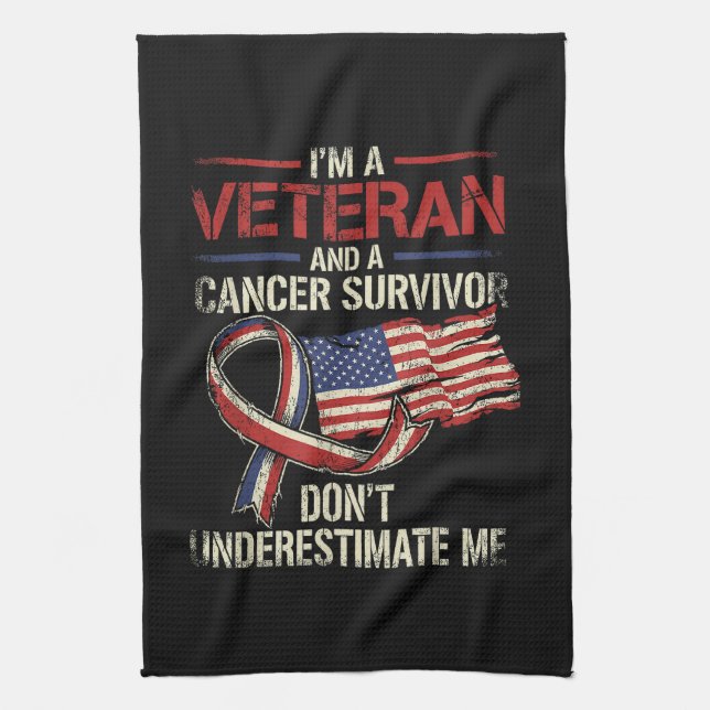 Veteran Canceröverlevande Underskatta Mig Inte Kökshandduk (Vertikal)