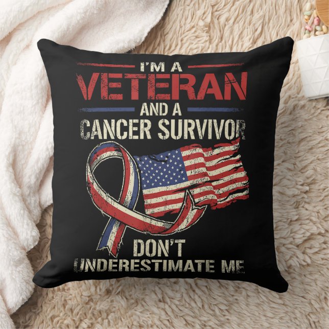 Veteran Canceröverlevande Underskatta Mig Inte Kudde (Filt)