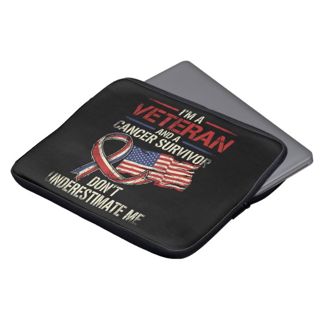 Veteran Canceröverlevande Underskatta Mig Inte Laptop Fodral (Framsida topp)