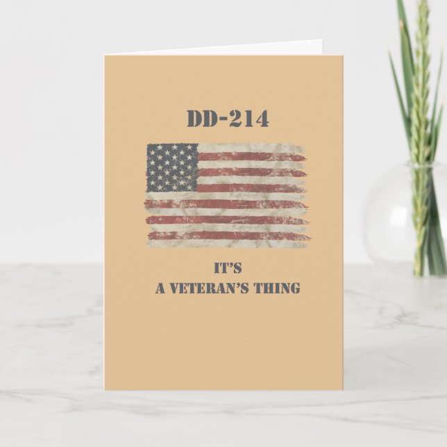 Veteran DD-214 Patriotisk Kort (Framsida)