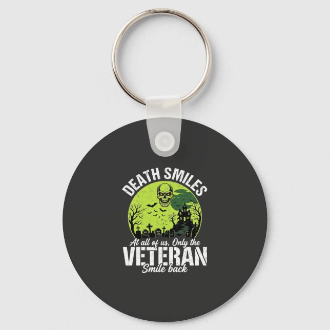 Veteran Död Smilar Halloween Design_1 Nyckelring (Framsida)
