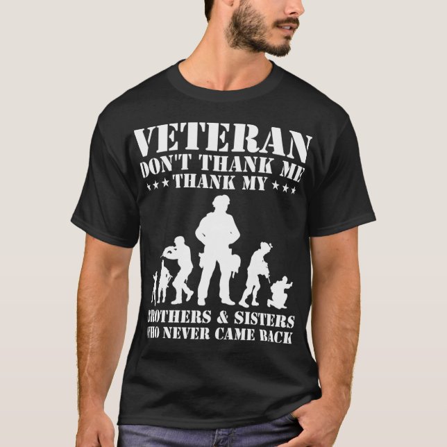 Veteran dont thank me thank brothers and sisters n t shirt (Framsida)
