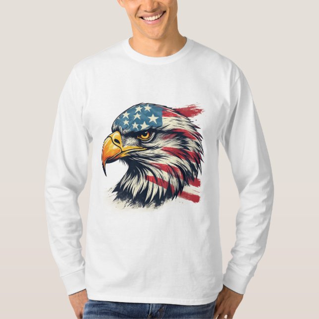 Veteran Eagle-gåva – amerikansk flaggdesign T Shirt (Framsida)