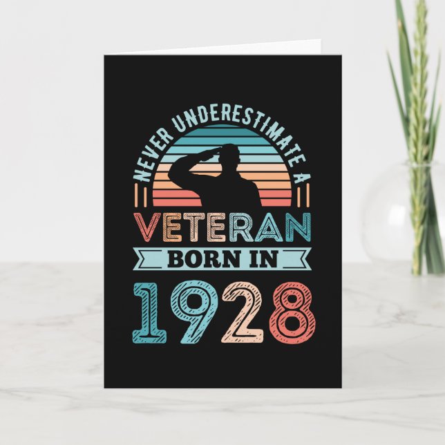 Veteran, född 1928, 100:e födelsedagsgåva kort (Framsida)