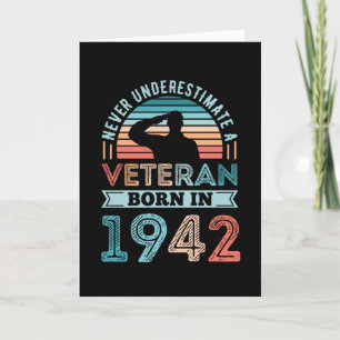Veteran, född 1942, 80:e födelsedagen, militärgåva kort