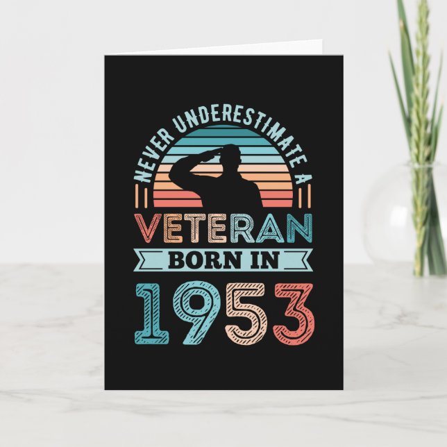 Veteran, född 1953, 70:e födelsedagen, militärgåva kort (Framsida)