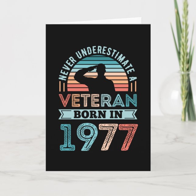 Veteran, född 1977, 50:e födelsedagen, militärgåva kort (Framsida)