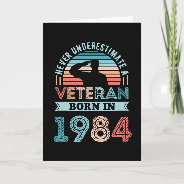 Veteran, född 1984, 40:e födelsedagen, militärgåva kort (Framsida)