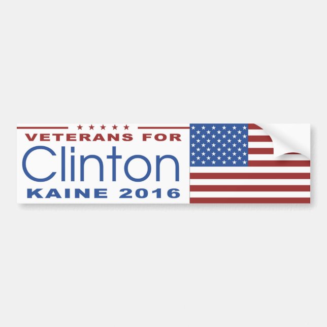 Veteran för Clinton/den Kaine bildekalet 2016 Bildekal (Framsidan)