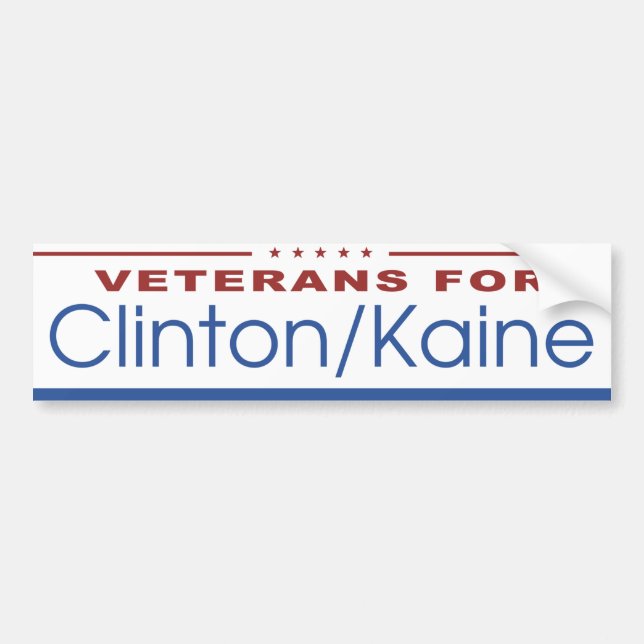 Veteran för Clinton/Kaine 2016 Bildekal (Framsidan)