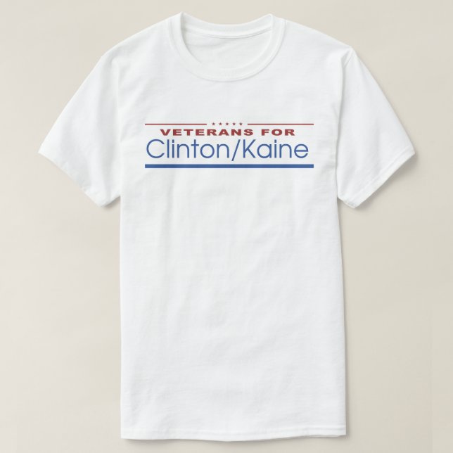 Veteran för Clinton/Kaine 2016 T Shirt (Design framsida)