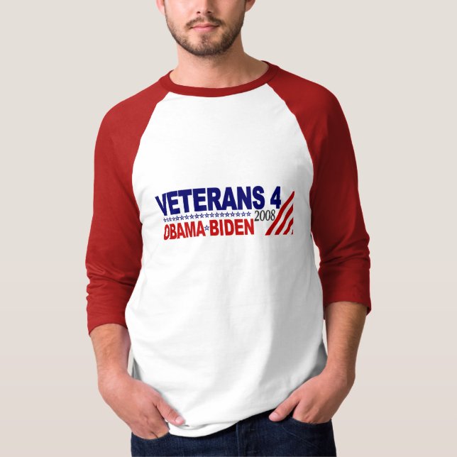 Veteran för Obama Biden T Shirt (Framsida)
