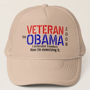 Veteran för Obama - det Poltical locket Truckerkeps