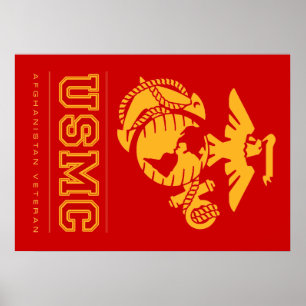 Veteran för USMC Afghanistan Poster