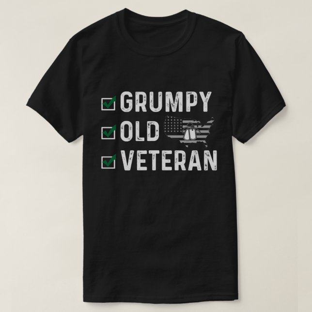 Veteran Gift, Grumpy Old Veteran T Shirt (Design framsida)