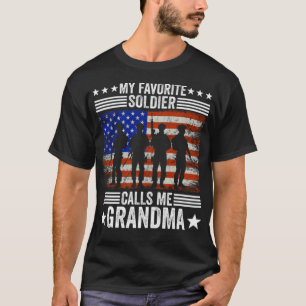 Veteran Grandma Soldier Granny Armé Militär frien T Shirt